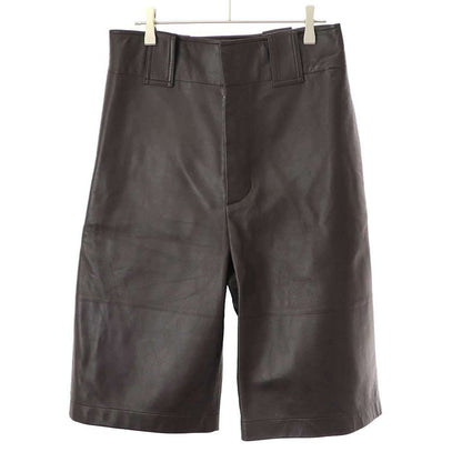 Bottega Veneta 21aw High Waist Lamb Leather Pants 669371 V17b0 Brown 38