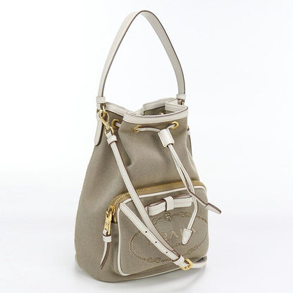 Prada Bucket Bag 1bh097 Handbag Logo Jacquard Women