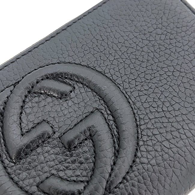 Gucci Round Zipper Long Wallet Black Interlocking 598147