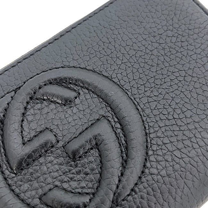 Gucci Round Zipper Long Wallet Black Interlocking 598147