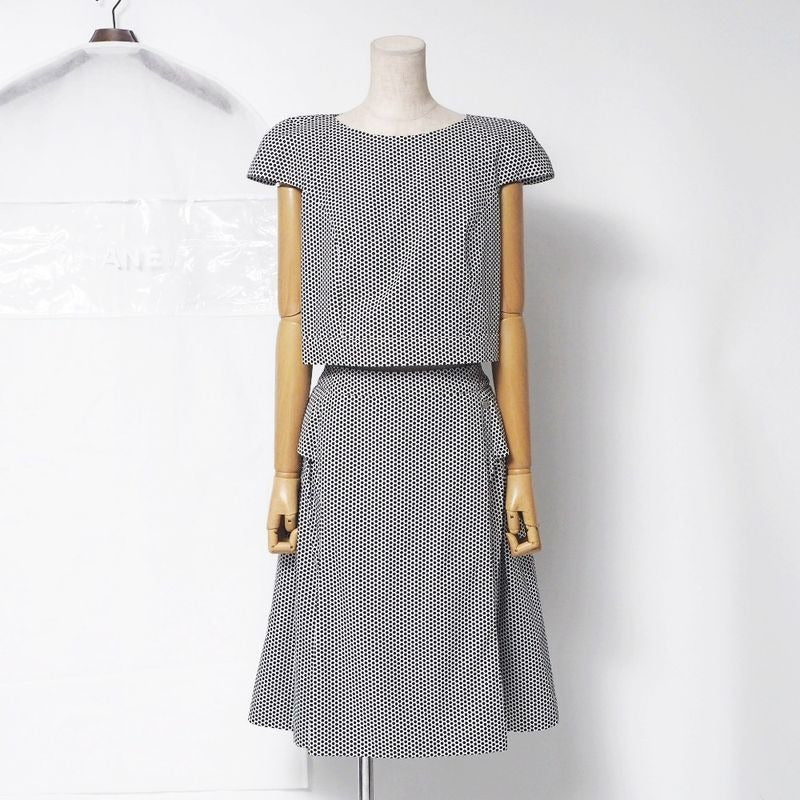 Chanel Dress Size 38 P60 CC Logo Coco Mark Button Short Sleeves Blouse Full