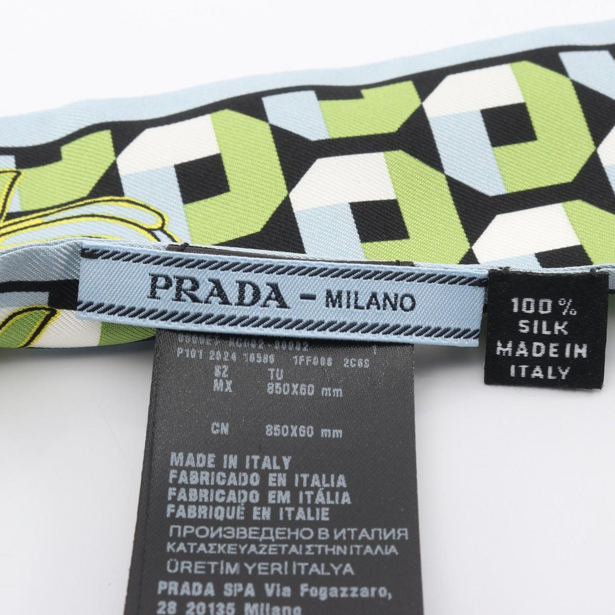 Prada Scarf Printed Silk Twill Blue Multicolor — view 4