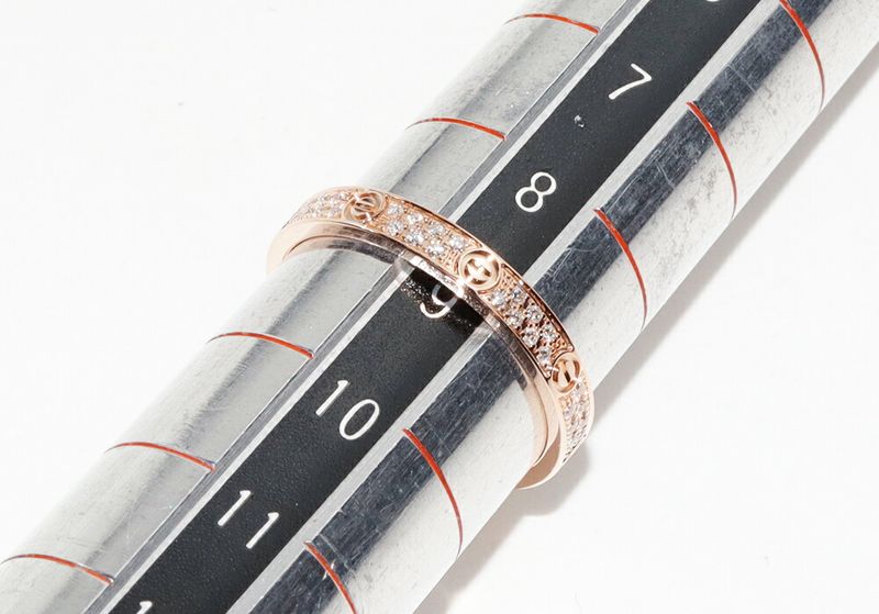 Cartier Ring 18K Pink Gold Diamond 56P Love Ring Small Model Width 26mm (010in)