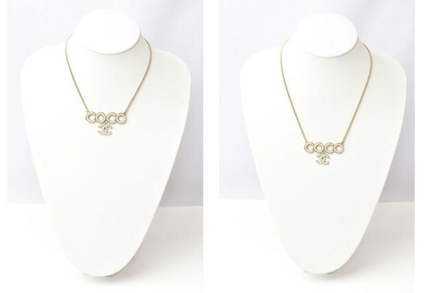 Chanel Necklace Pendant Chanel Coco Mark CC Pearl Motif Gold White