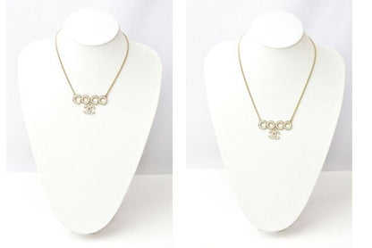 Chanel Necklace Pendant Chanel Coco Mark CC Pearl Motif Gold White