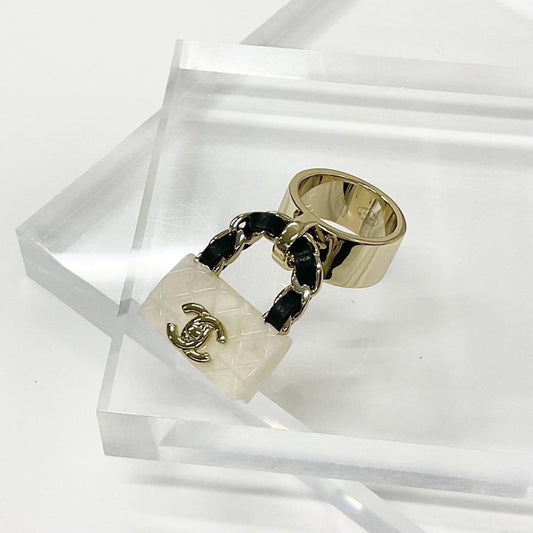 Chanel Coco Mark Quilted Bag Charm Ring