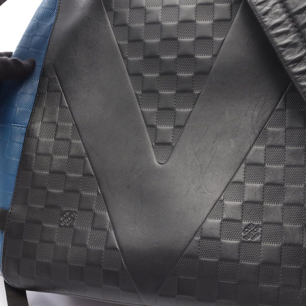 Louis Vuitton Backpack Noir Black Blue Leather Avenue — view 15