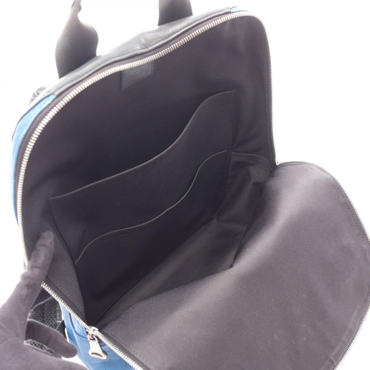 Louis Vuitton Backpack Noir Black Blue Leather Avenue — view 3