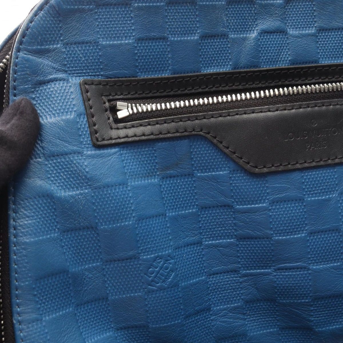 Louis Vuitton Backpack Noir Black Blue Leather Avenue — view 7