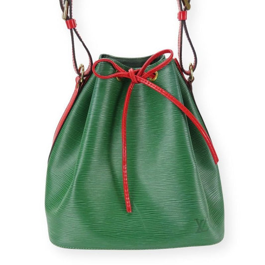 Louis Vuitton Shoulder Bag Petite Noe Epi Leather Green Red