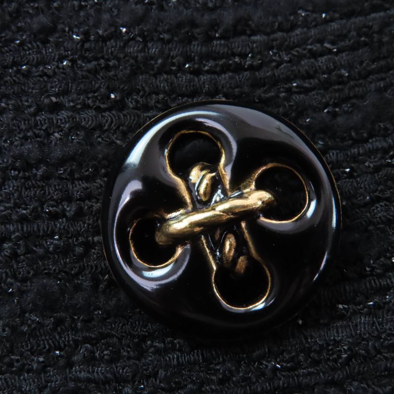 Gucci 643287 Wool Design Button Double Breasted Tweed Jacket Black 40 Made In