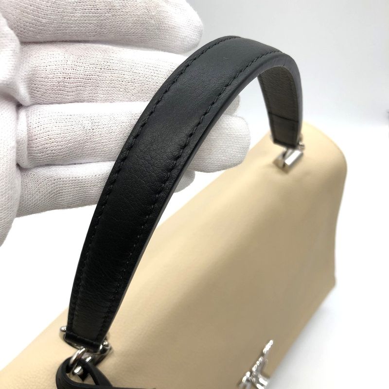 Louis Vuitton Lock Me 2 M50252 Handbag Shoulder Bag 2way Calf Leather Beige/blac