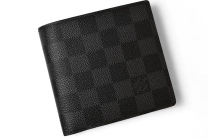 Louis Vuitton Men's Portefeuille Marco N62664 Damier Graphite Foldable Wallet