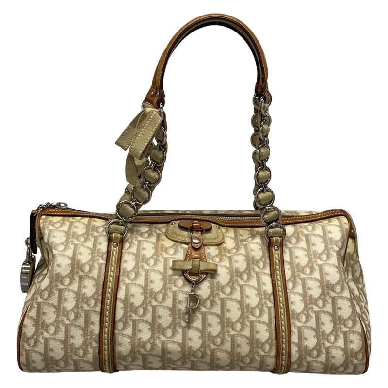 Dior/christian Dior Handbag Romantictrotter Lcs44706 Ivory X Beige X Brown