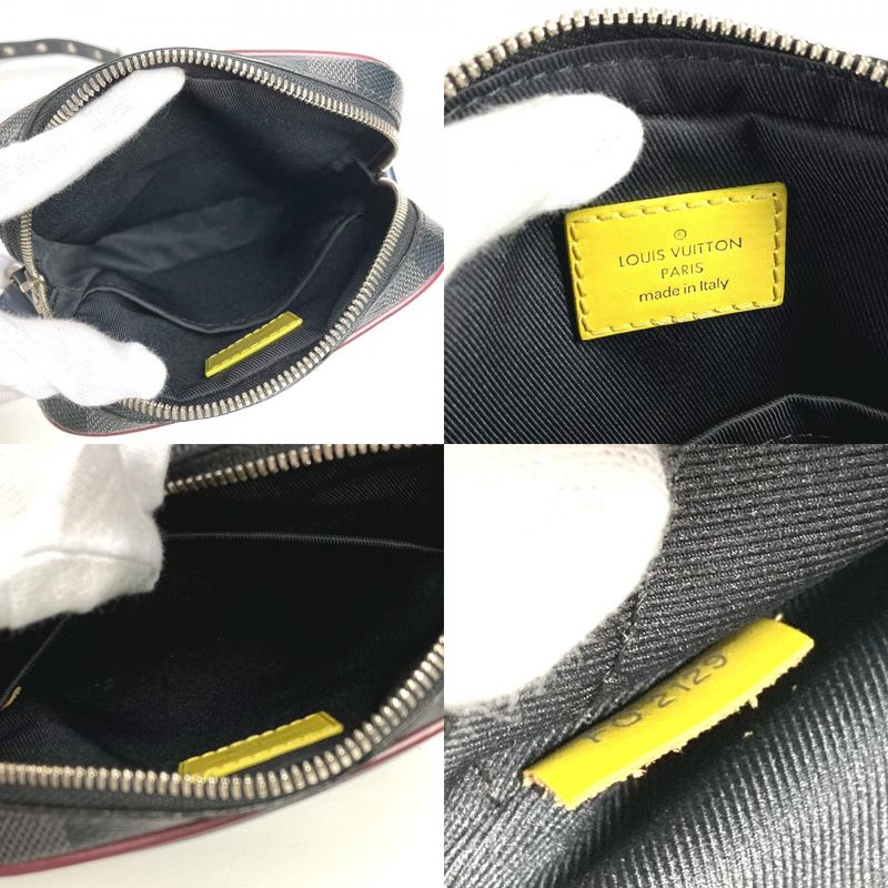 Louis Vuitton Shoulder Bag Danube Slim M55100 Damier Graphite Canvas Navy