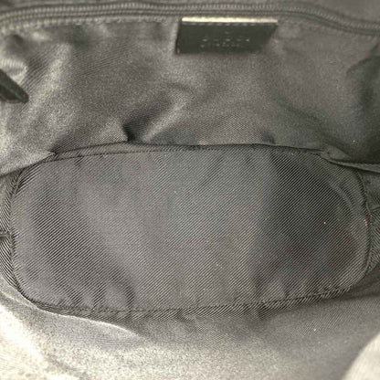 Gucci 001 4204 Shoulder Bag Handbag Black GG Canvas/leather Ladies Men Fashion