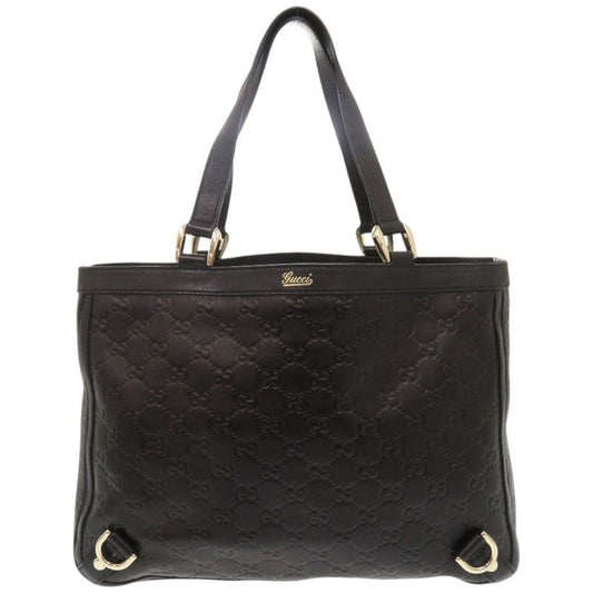 Gucci Guccissima Abby Leather Black Tote 1077