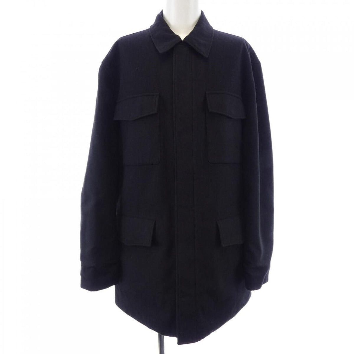 Hermes Coat Cashmere Black Reversible