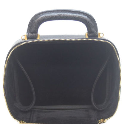 Chanel No 5 Black Caviar Skin Ghardware 2WAY Vanity Shoulder Bag Vanity Bag
