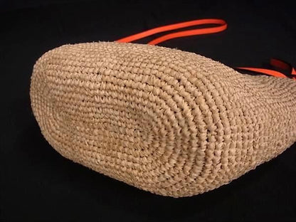 Loewe Anagram Raffia X Leather 2WAY Handbag Shoulder Bag Crossbody