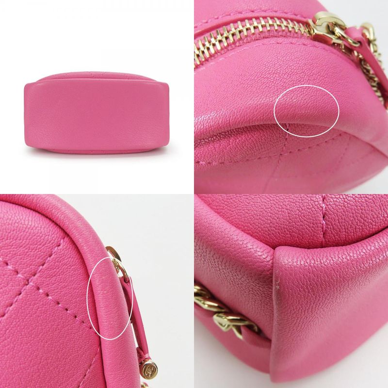 Chanel Shoulder Bag Matelasse Chain Leather Pink Gold Hardware Crossbody Coco