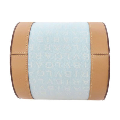 Bvlgari Bulgari Drum Bag Logomania Handbag Canvas Leather Women
