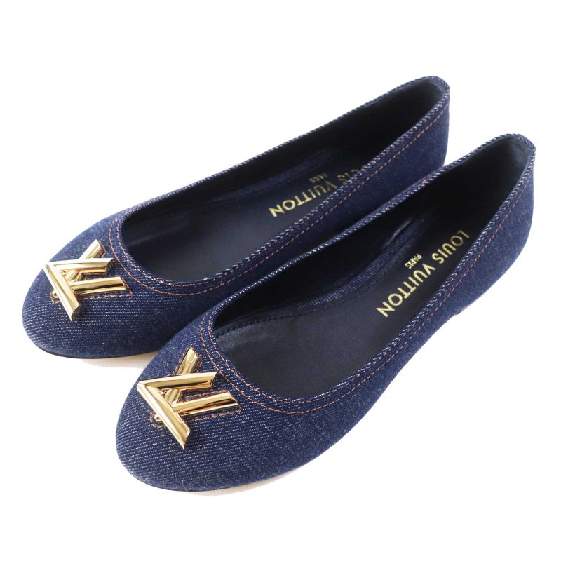 Louis Vuitton Shake Line Ballerina LV Twist Accessories Denim Flat Pumps