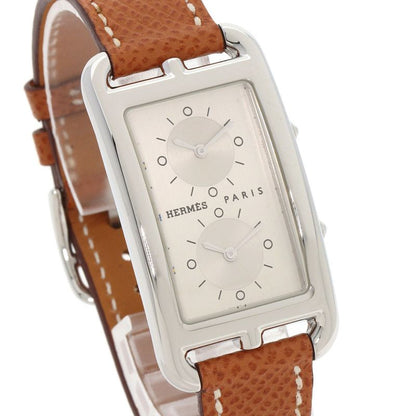 Hermes Cc3510 Cape Cod Douzone Watch SS Leather Ladies