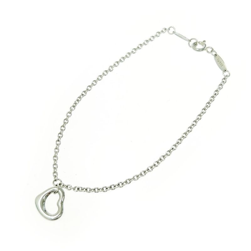 Tiffany & Co Silver Elsa Peretti Open Heart Bracelet 2.6g 925 Engraved 459174