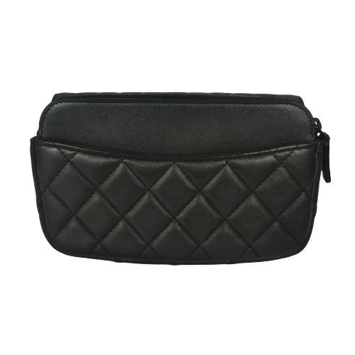 Chanel Shoulder Bag Lamb Shoulder Wallet Phone Case Black