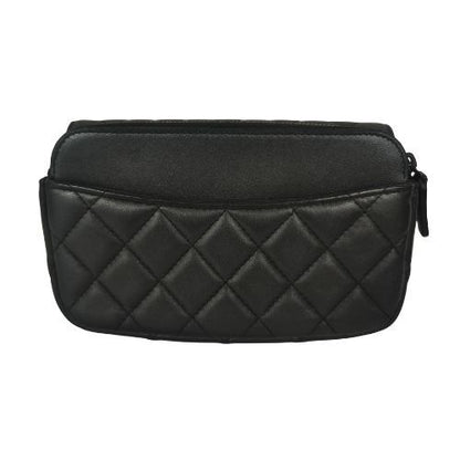 Chanel Shoulder Bag Lamb Shoulder Wallet Phone Case Black