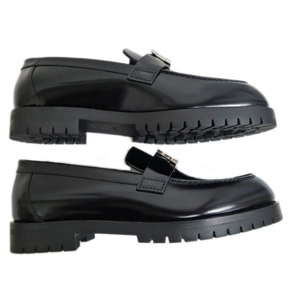 Hermes Moccasins Faubourg Size 37 1 2 Black Silver Hardware Leather — view 5