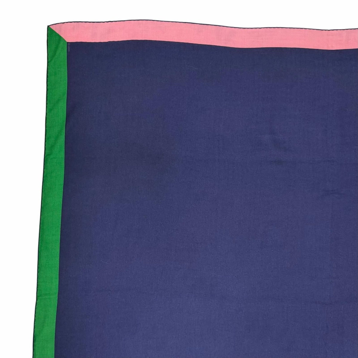 Hermes Carre 140 Geant Encadre Cashmere Silk Scarf Shawl Dark Navy Multi — view 2