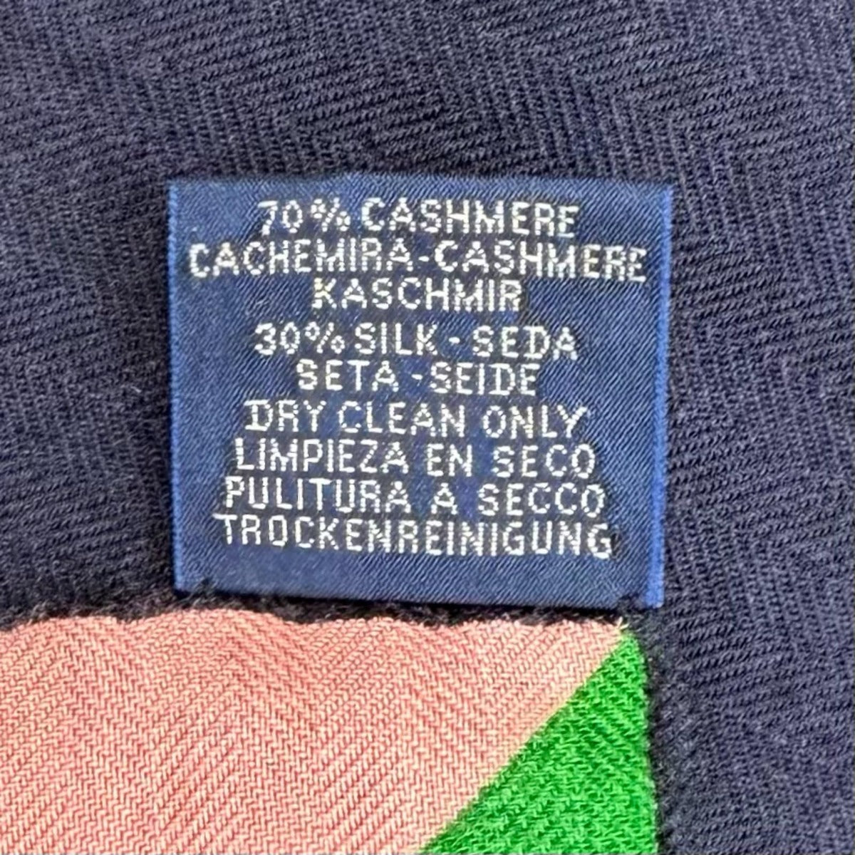 Hermes Carre 140 Geant Encadre Cashmere Silk Scarf Shawl Dark Navy Multi — view 9
