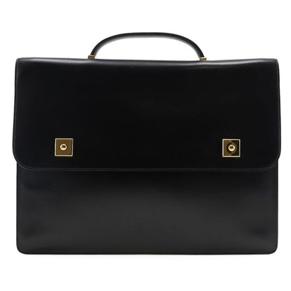Hermes Danube 38 Briefcase 6 Z Calf Black Gold Hardware V Business Bag