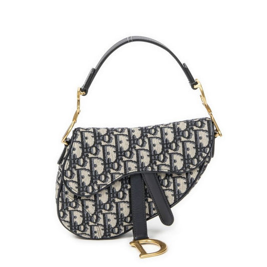 Dior Navy Beige Oblique Jacquard Canvas