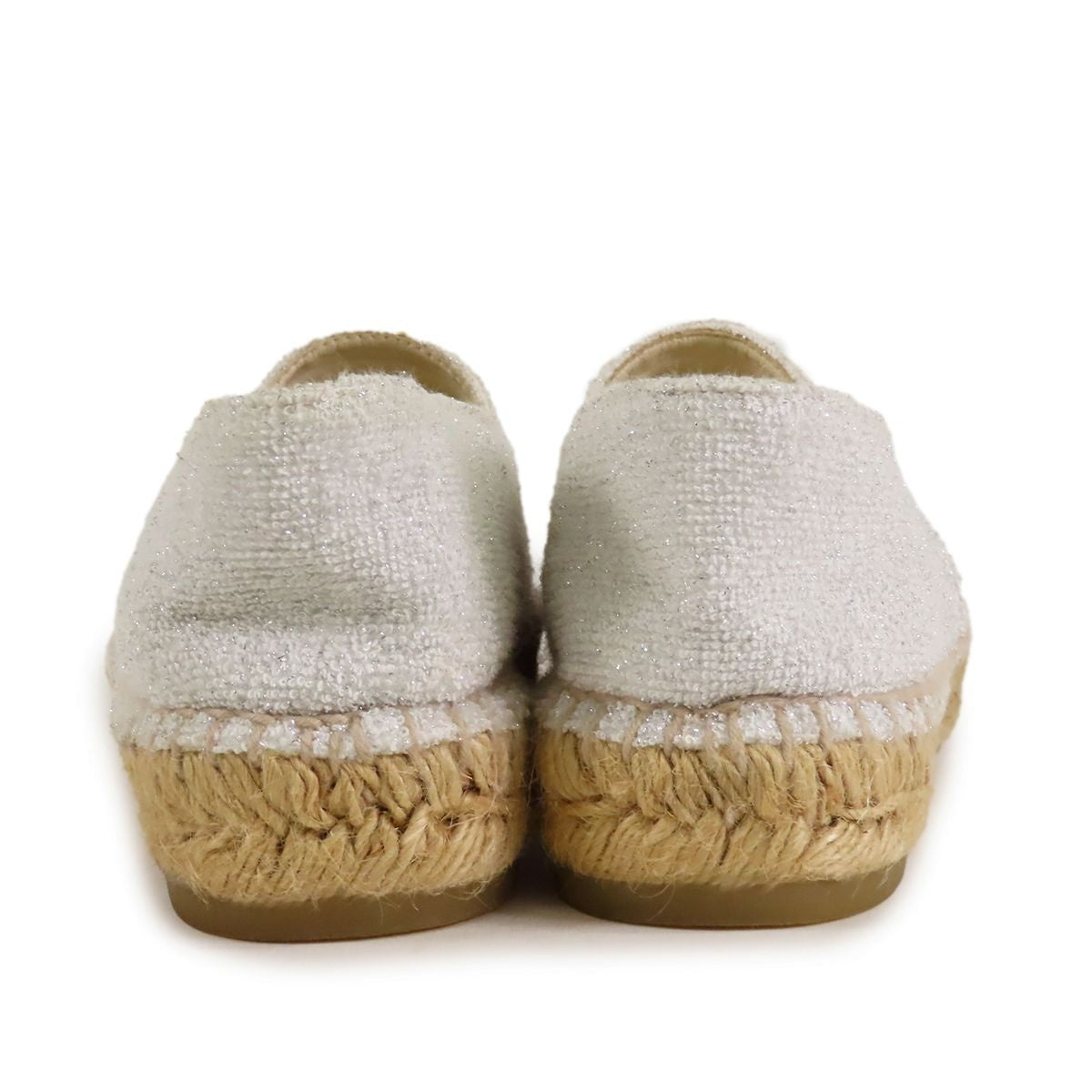 Chanel Espadrilles Silver Black Pile Jute CC Logo Slip-on — view 3