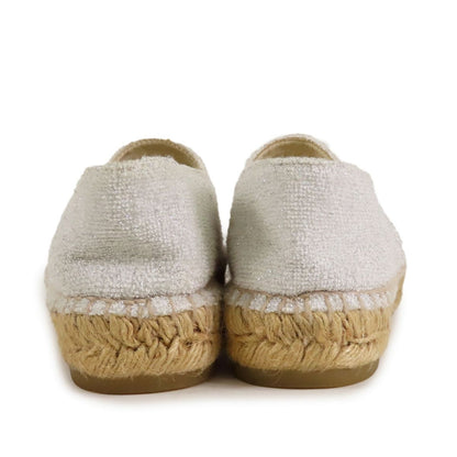 Chanel Espadrilles Silver Black Pile Jute CC Logo Slip-on — view 3