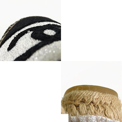 Chanel Espadrilles Silver Black Pile Jute CC Logo Slip-on — view 8