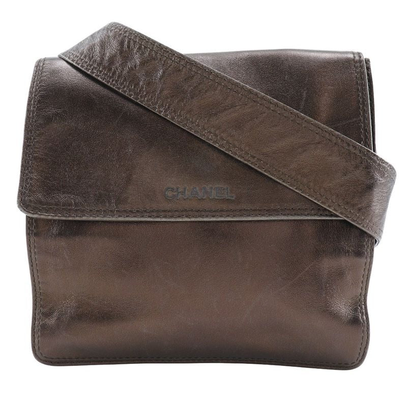 Chanel One Shoulder Calf Bronze Bag