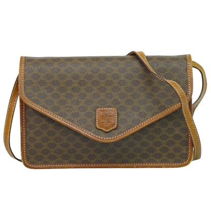 Celine Macadam 2-Way Shoulder Bag Clutch Pochette Brown