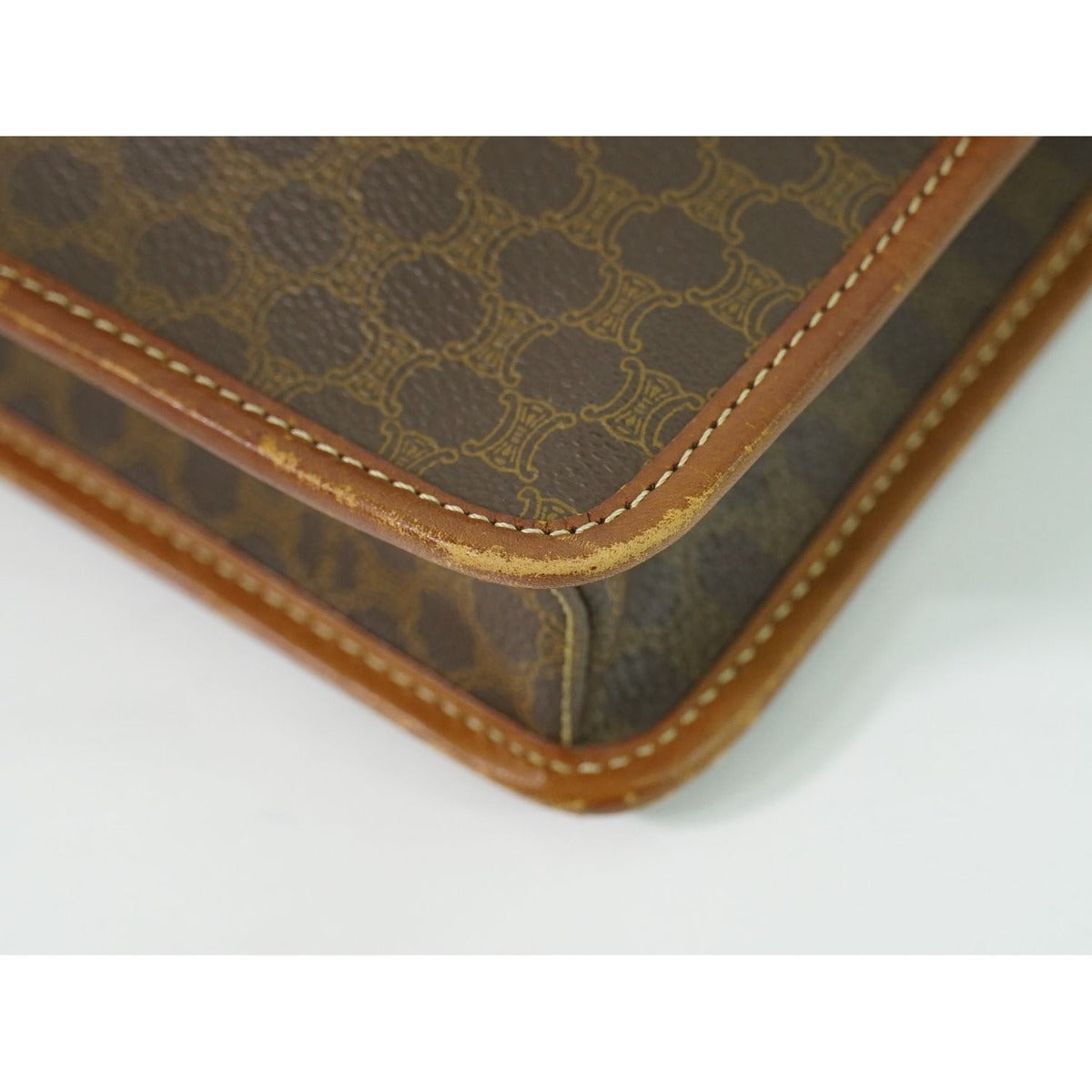 Celine Macadam 2-Way Shoulder Bag Clutch Pochette Brown — view 7
