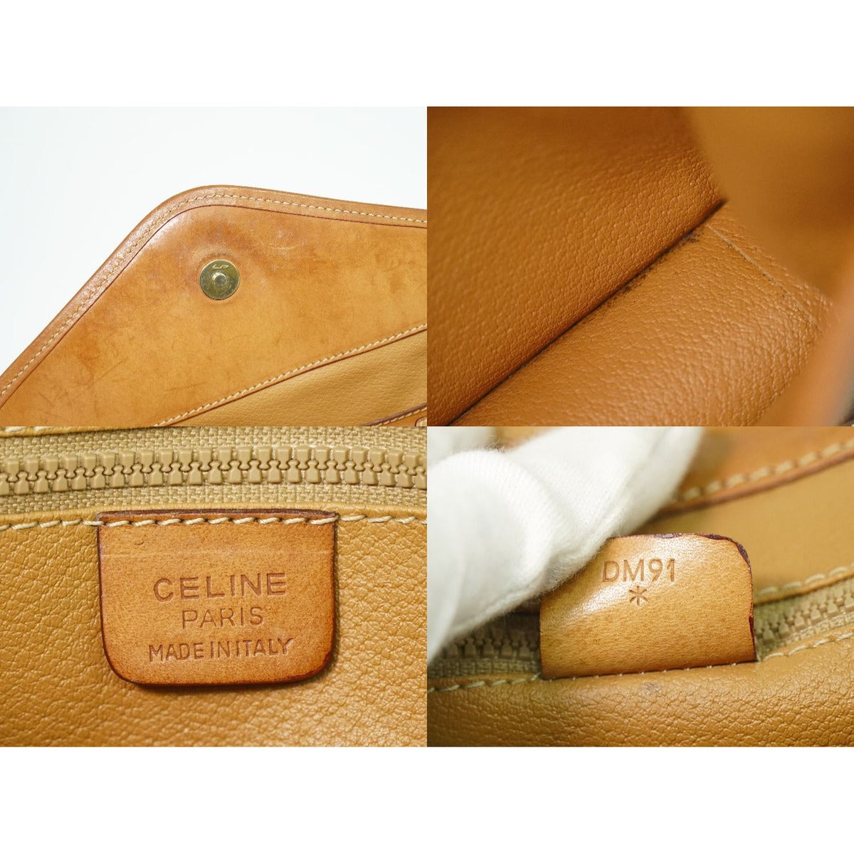 Celine Macadam 2-Way Shoulder Bag Clutch Pochette Brown — view 9