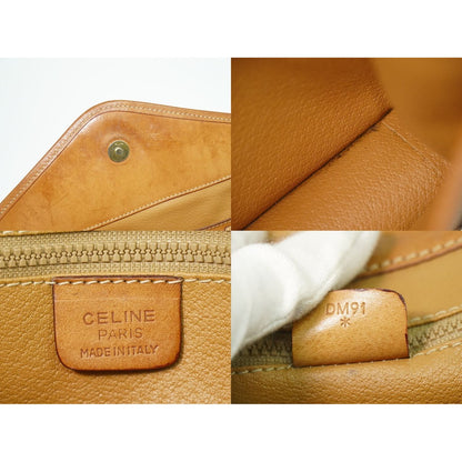 Celine Macadam 2-Way Shoulder Bag Clutch Pochette Brown — view 9