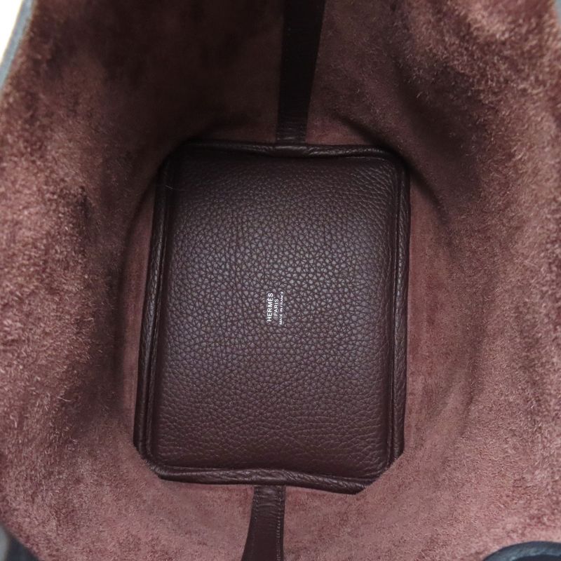 Hermes Picotin Lock PM Eclat Silver Hardware Handbag Taurillon Women