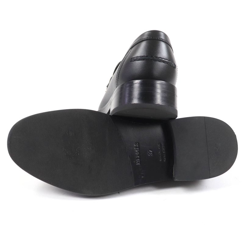 Hermes 2023 232075z Moccasin Hot Silver Hardware Kelly Buckle Leather Loafer