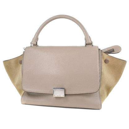 Celine Trapeze 2WAY Shoulder 174683mdb.03un Leather X Suede Dune Pink Gray