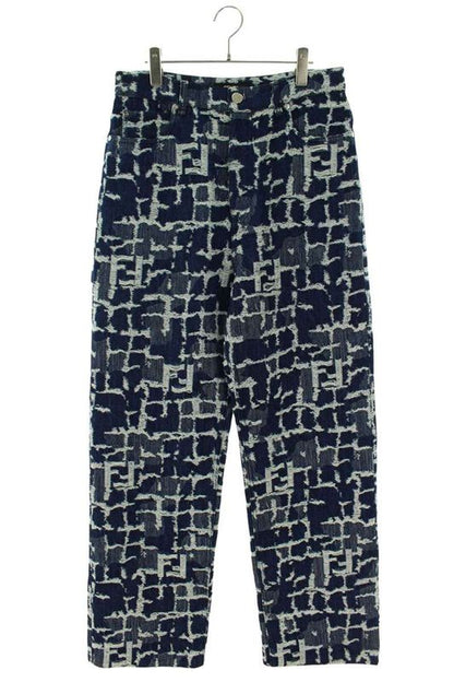 Fendi 24SS Flp345ar9n Blue FF Denim Pants Men's 32