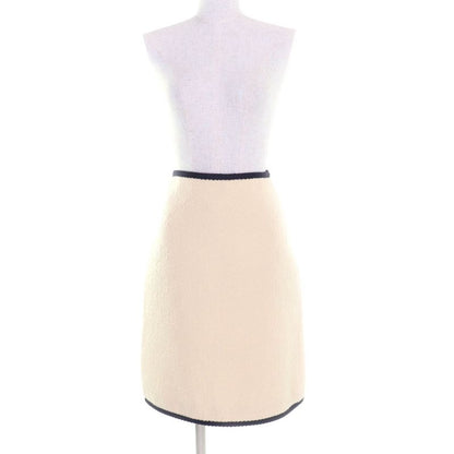 Gucci 577898 Silk Blend GG Pattern Knee Length Wool Skirt Tight Skirt Ivory