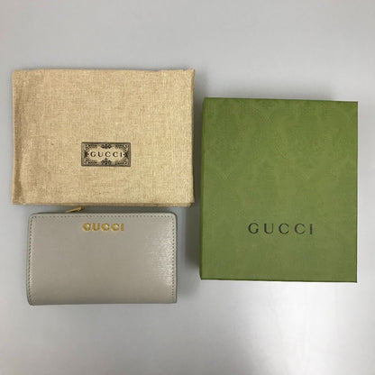 Gucci Bifold Wallet Script Zip Around Wallet 772640 Light Gray